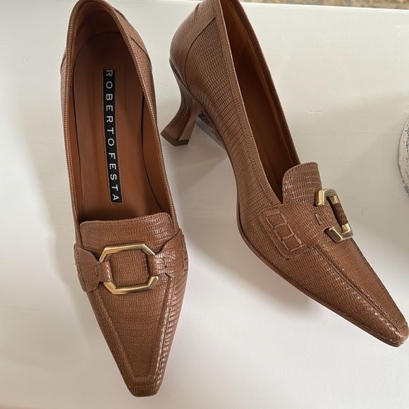 ROBERTO FESTA Embossed Tan LOAFER with Buckle, Size 9.5 - Picture 11 of 11